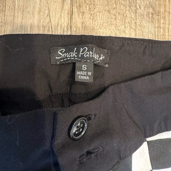 Smak Parlor High Waist Black and White Checkered Ankle Cropped Pants - Picture 2 of 8